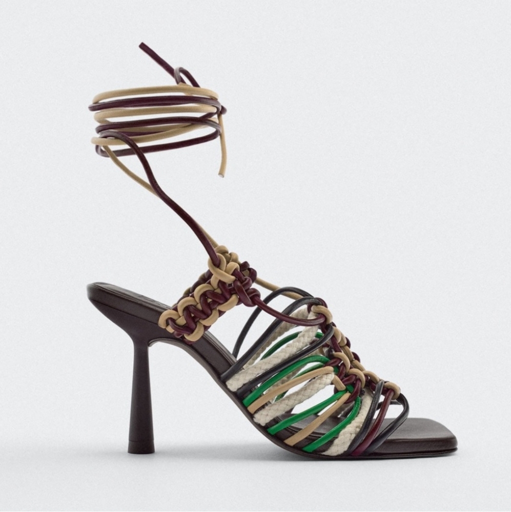 Zara lace up heel sandals